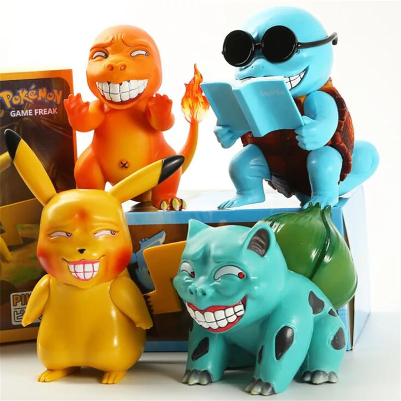 Аниме Рисунок Покемон фигурка Пикачу Squirtle Charmander Бульбазавр ПВХ Figma Забавные