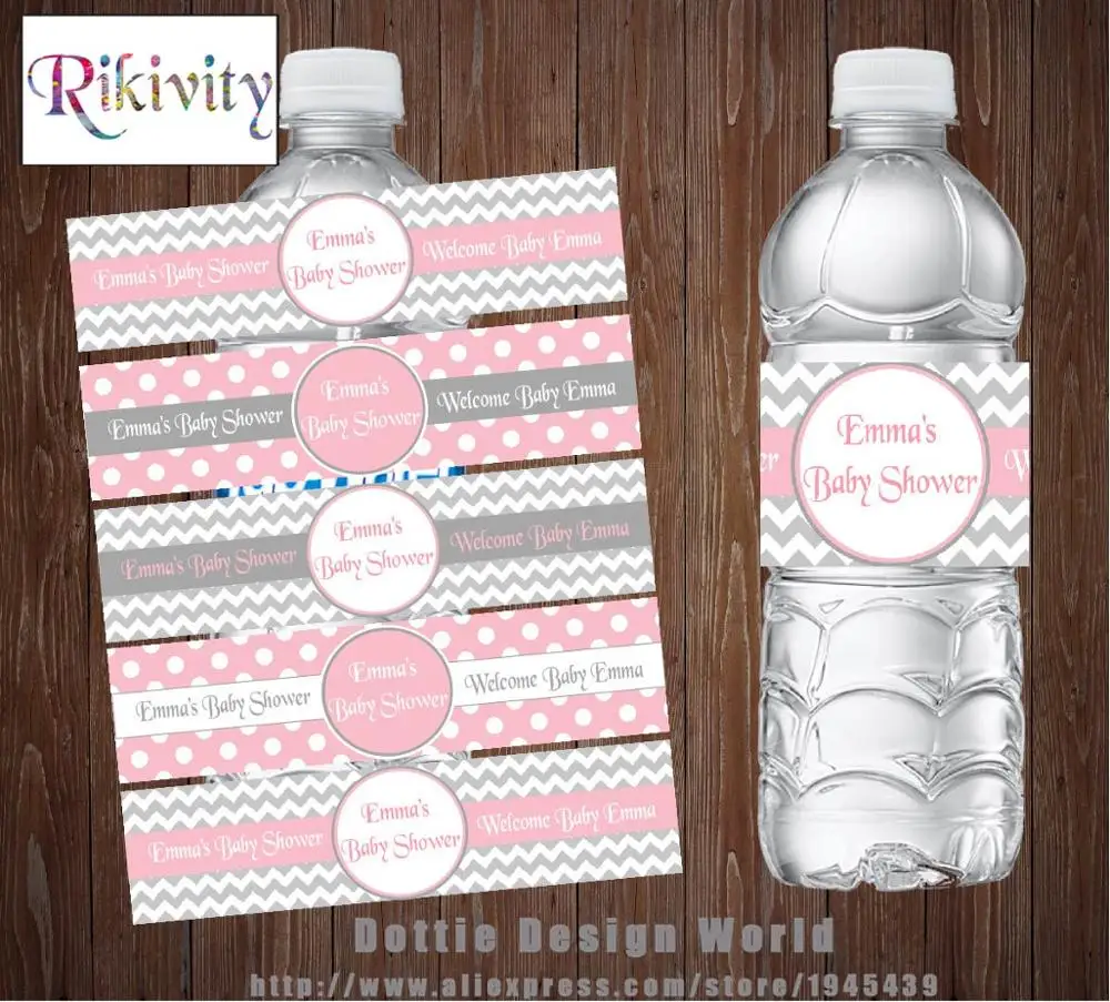 20 шт. на заказ серые розовые в горошек вечерние для принцесс бутылки воды винные