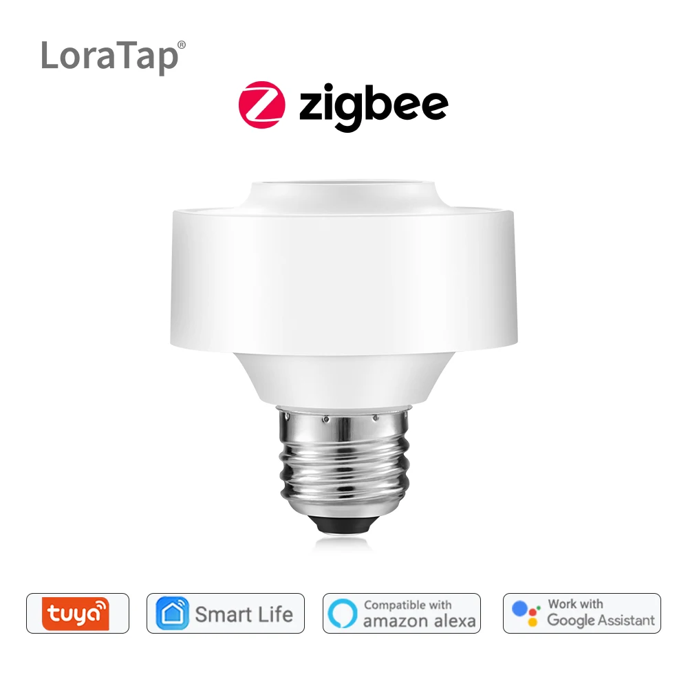 Funciona com o Google Remoto em Fora Tuya Inteligente Zigbee Lâmpada Soquete Adaptador Titular E27 Casa Alexa Eco Controle Diy 3.0 Led