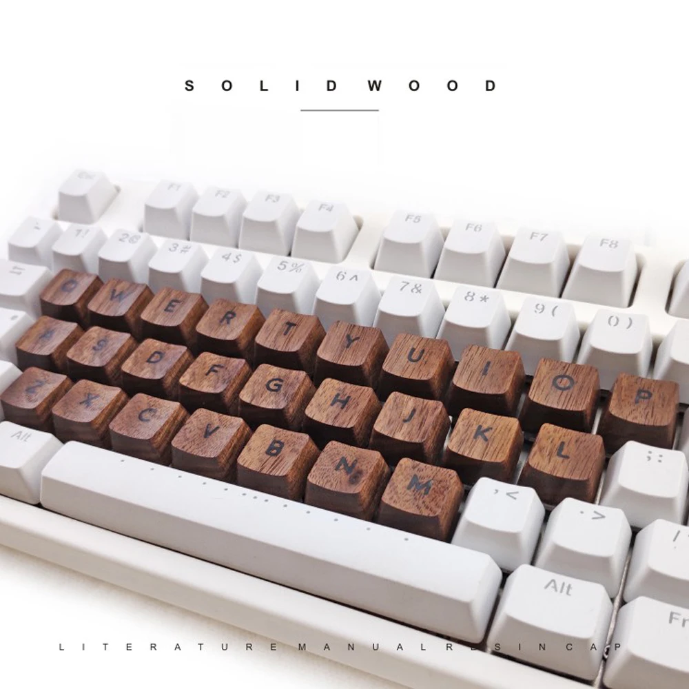 Клавиши для механической клавиатуры цвет черный орех Массив дерева колпачки Cherry