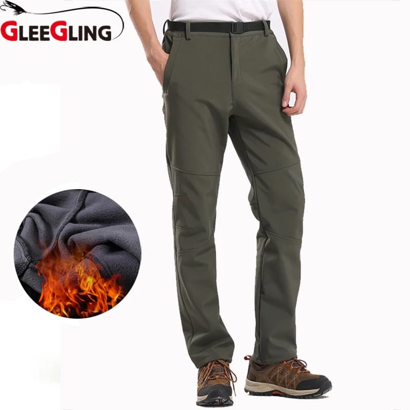 Мужские и женские уличные штаны GLEEGLING флисовые Softshell для рыбалки туризма катания