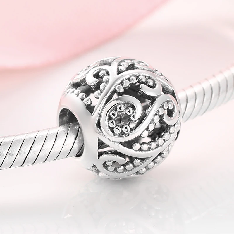 925 стерлингового серебра как spark выдалбливают Циркон diy аксессуары бусины для