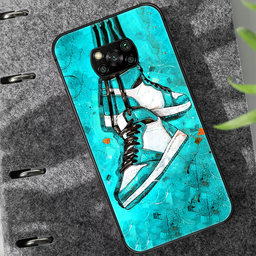 

Art sneakers shoe Phone case Cover Hull For Xiaomi Mi A2 A3 8 9 9T Note 10 Se Lite Pro black Shell Silicone Etui Trend Funda 3D