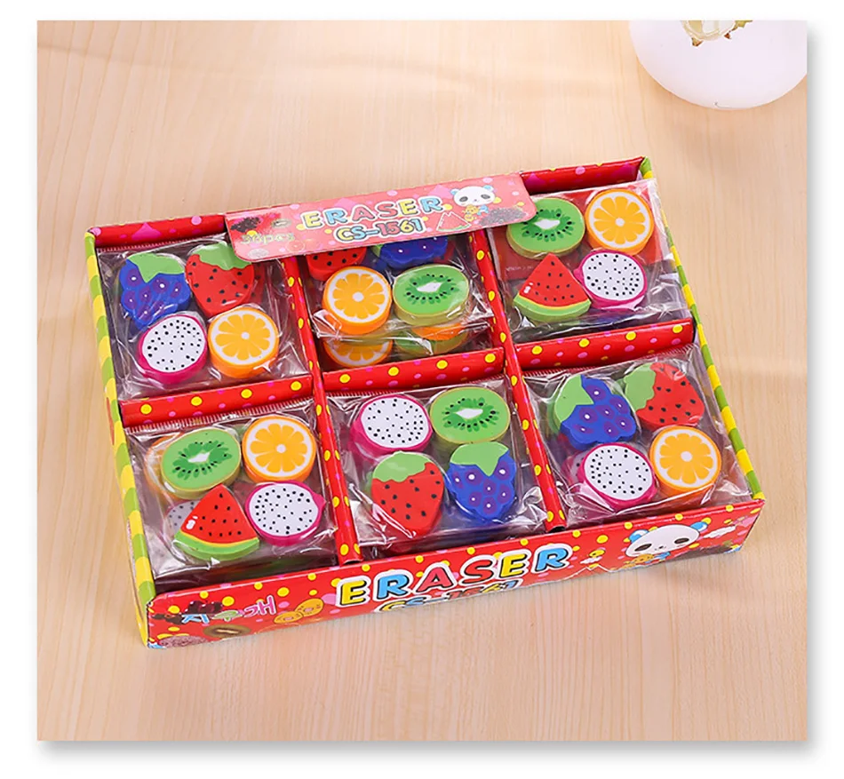 Карандаш детский в стиле кампуса милый апельсиновый ластик виде фруктов арбуза