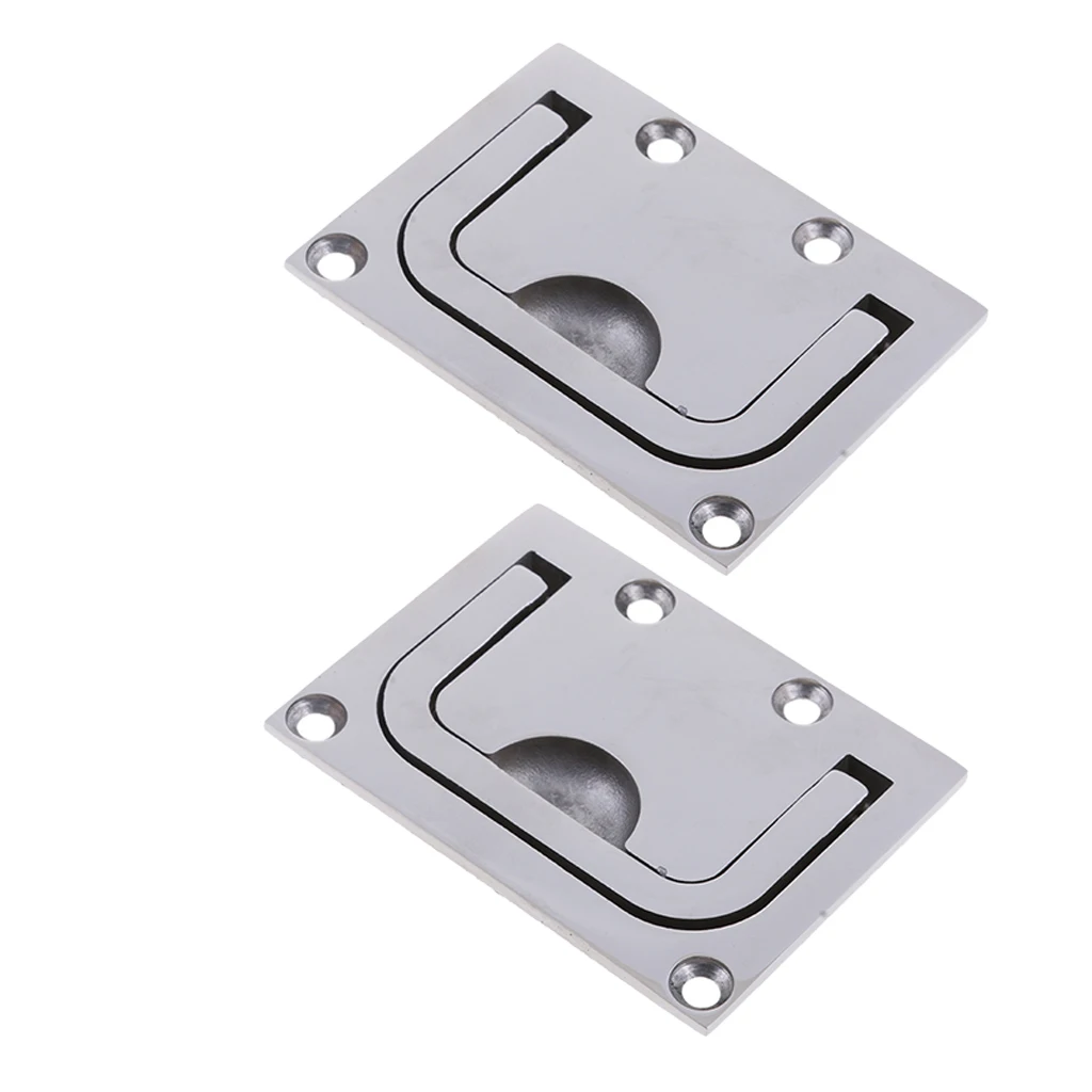 

2 Pack Boat Recessed Hatch Pull Handle Marine Locker Flush Lift Ring 316 Stainless Steel - Size 2.95 x 2.2 Inch