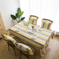 mediterranean style stripe cotton linen tablecloth wedding party home decor universal table cloth