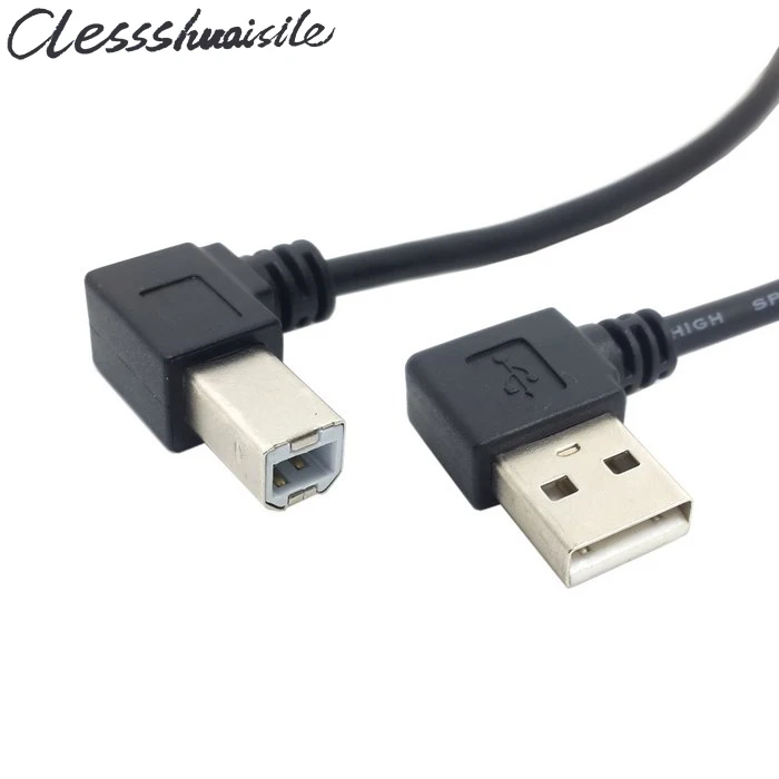 Angled USB 2.0 A Male to Left B 90 degree Printer Scanner Cable 20cm | Электроника