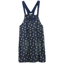 Floral denim vestido feminino solto verão casual bolsos senhoras harajuku retro flor impressão vestido jeans mulher 2022 (4)