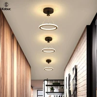 kobuc modern led ceiling hanging lamps 19w for corridor entrance aisle indoor dia 20cm ring lighting black gold pendant lamp
