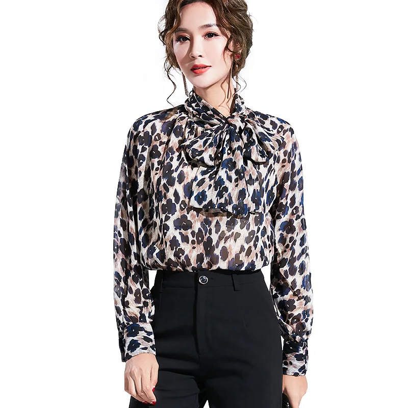 

Womens Tops Spring and Autumn New Womens Clothing Korean Version Printed Loose Temperament Long Sleeve Shirt