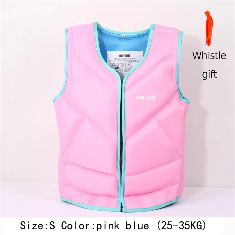 pink blue S Модный спасательный жилет для подводного плавания, полибутадиен, резиновый спасательный жилет для детей и взрослых, одежда для плавания, катания на лодках, лыжах, вождения, Лыжный жилет - Цвет: pink blue S