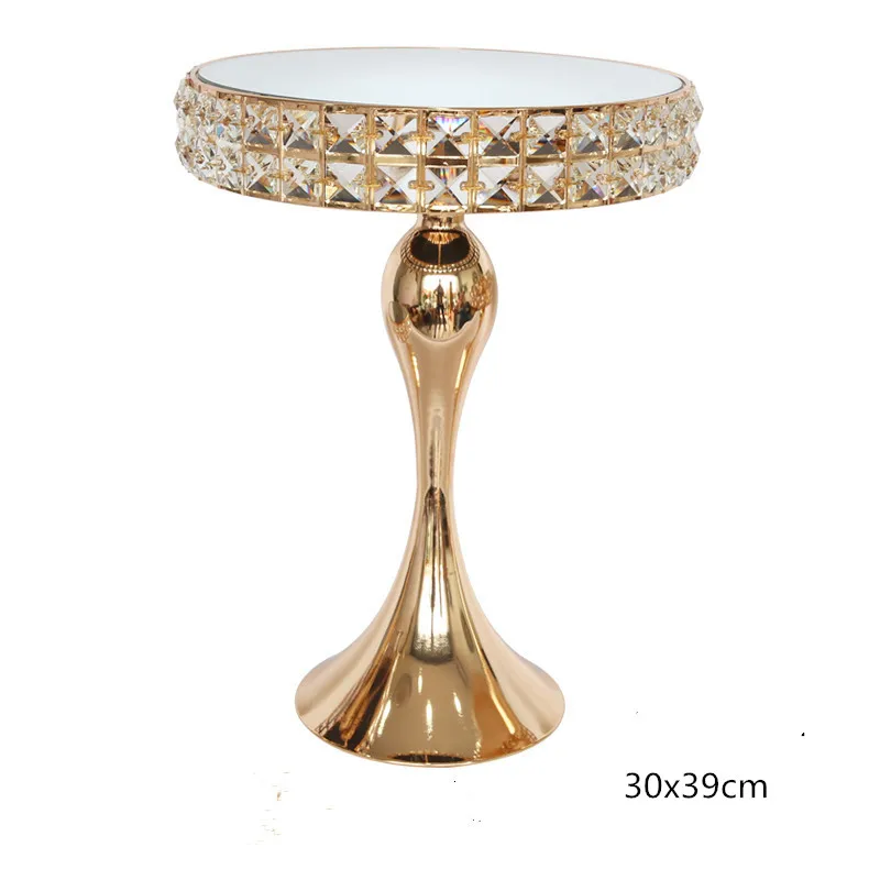 

Silver Golden Crystal Cake Holder Electroplated Mirror Wedding Party Decoration Cake Holder Tray Home Decor