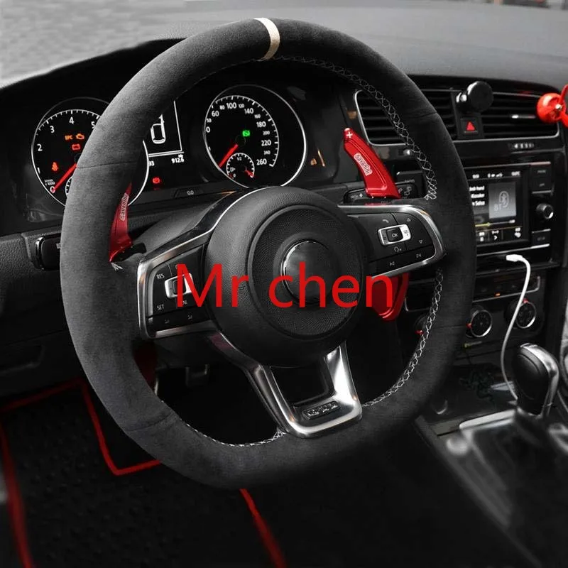 

Hand-stitched Suede Car Steering Wheel Cover for Volkswagen VW Golf 7 GTI Golf R MK7 VW Polo GTI Scirocco 2015 Accessories