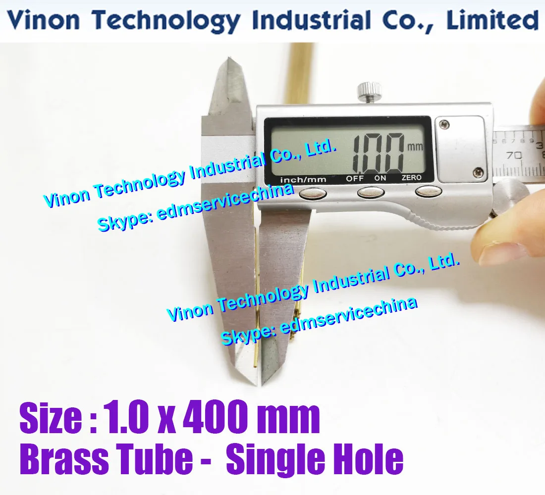 

(100PCS/LOT) 1.0x400MM EDM Brass Tube Single Hole, Brass EDM Tubing Electrode Tube Single Channel, Diameter 1.0mm, 400mm Long