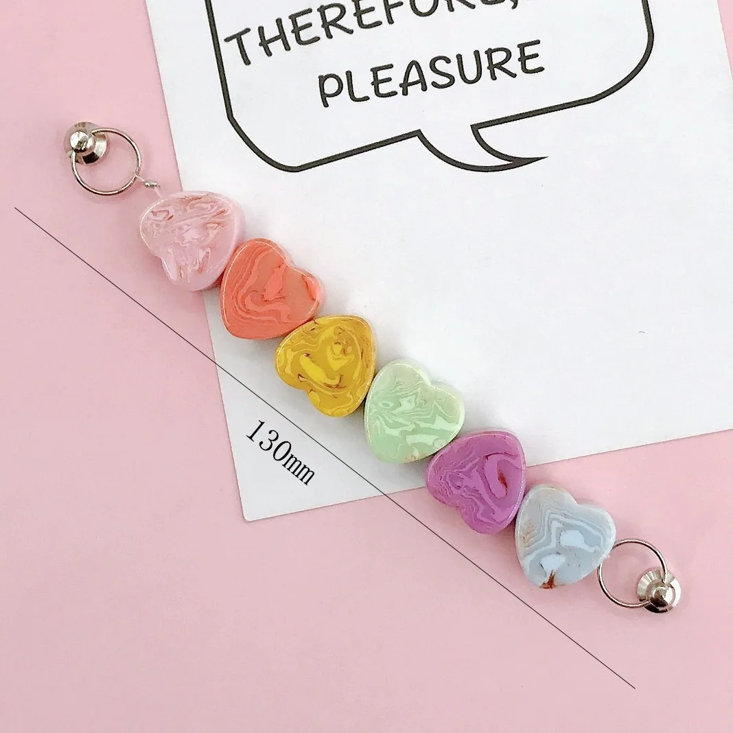 new diy mobile phone case jewelry accessories handmade plush love frosted marble pattern love mobile phone chain free global shipping