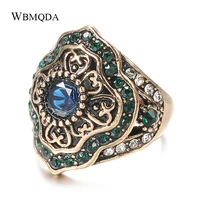 2020 new arrivals boho ethnic big wedding rings for women antique gold color crystal ring party vintage jewelry accessories
