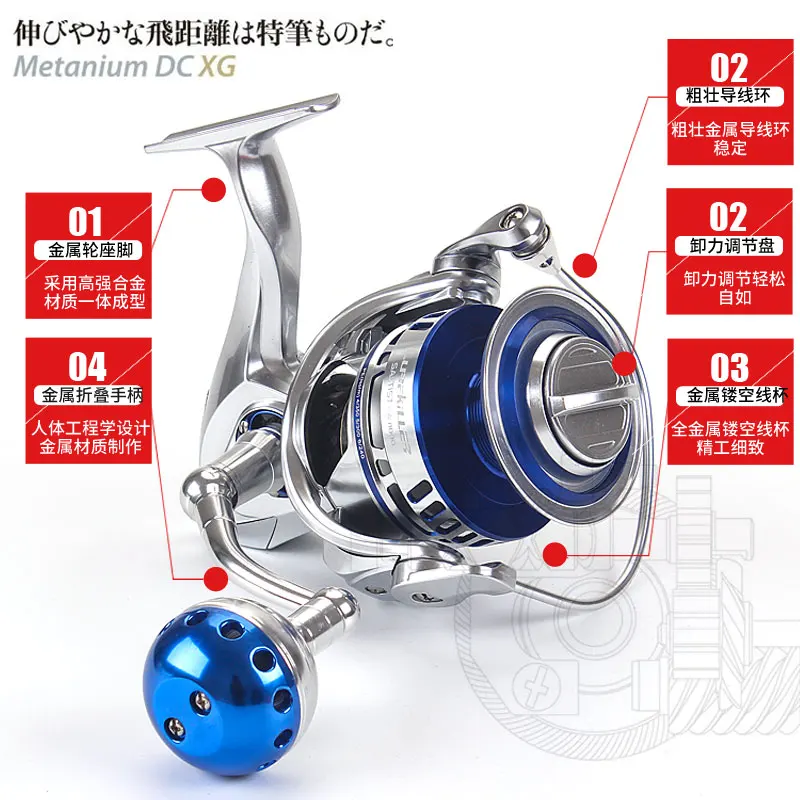 

New Lurekiller Japan Quality CW8000 Spinning Jigging Reel Spinning reel 12BB Alloy reel 30kgs drag power Sea Fishing Reel