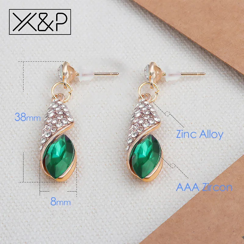 X & P модные серьги капли стразы сплав золото длинные для женщин девушек капля воды