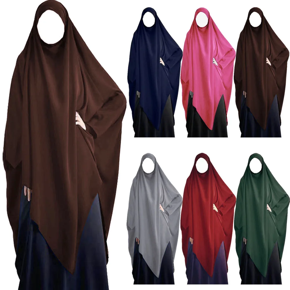 Мусульманский большой химар для женщин, хиджаб, накладная абайя для молитв, Niquab шарф, исламский джилбаб, Бурка, платье Niqab, арабский Рамадан, ...
