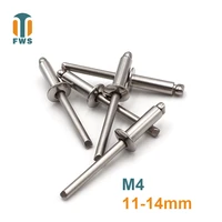 10 pcs m4 11 14mm din en iso 15983 gb t 12618 4 stainless steel open end blind rivets pop rivets with protruding head
