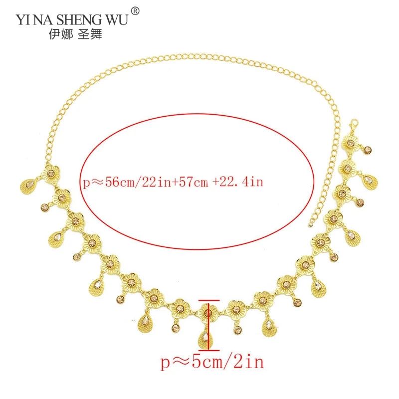 

New Bohemian Style Belly Dance Rhinestone Chain Women Waist Chain Temperament Belt Fashion Jewelry Waist Chain Dress Accessories