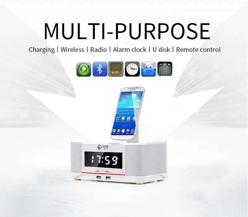 A8 lcd цифровой fm-радио будильник NFC bluetooth динамик пульт дистанционного управления для iphone 6 7 8 X для iphone 6s 7 8 plus для samsung
