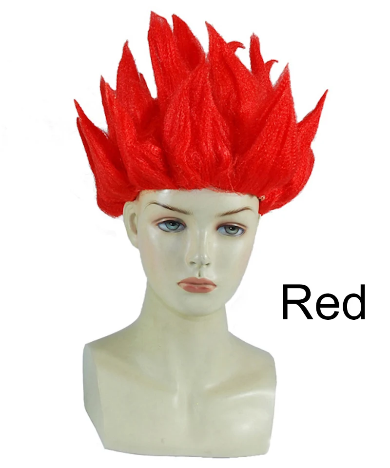 Hot Anime Short Sky Blue Red Black Yellow Golden cosplay wig for children kids Carnival Halloween party Wigs Cosplay hair greek goddess costume