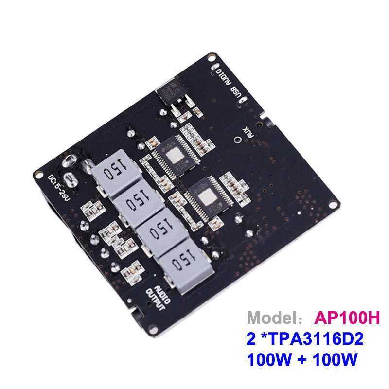 2*100 Вт Bluetooth 5 0 HiFi стерео аудио усилитель мощности 30 ~ 300 TPA3116 Класс D Мини USB