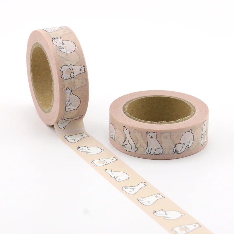 

10pcs/lot cute bear Washi Tape Decorative Adhesive Tape Decora Diy Scrapbooking Sticker Label Stationery animal washi tape