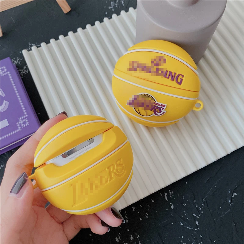 

Personalized 3D Yellow Basketball Earphone Case for Apple AirPods1 / 2 pro 3 Earphone Silicone Case Wireless Bluetooth Case
