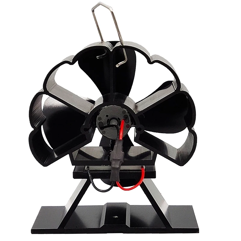 

Stove 4 Blade Fireplace Heat Powered Fan Mini Black komin Log Wood Burner Eco Silnet Fan Home Efficient Heat Distribution
