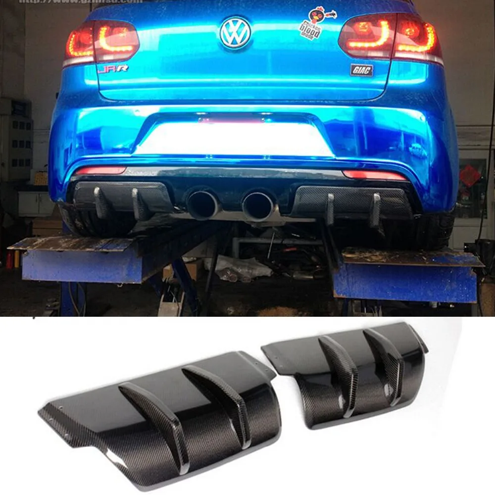 Golf 6 R20 Углеволокно 2 шт. Стайлинг автомобиля задний бампер сплиттер Накладка для