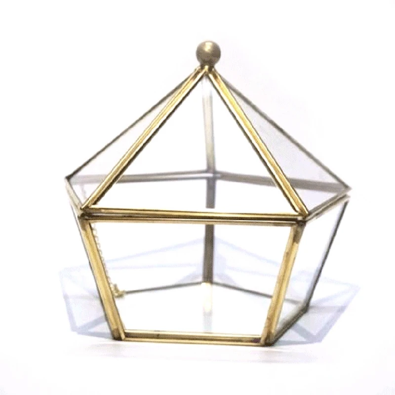 

Glass Ring Box Wedding Jewelry Case Immortal Flower Glass Cover Creative Home Decoration