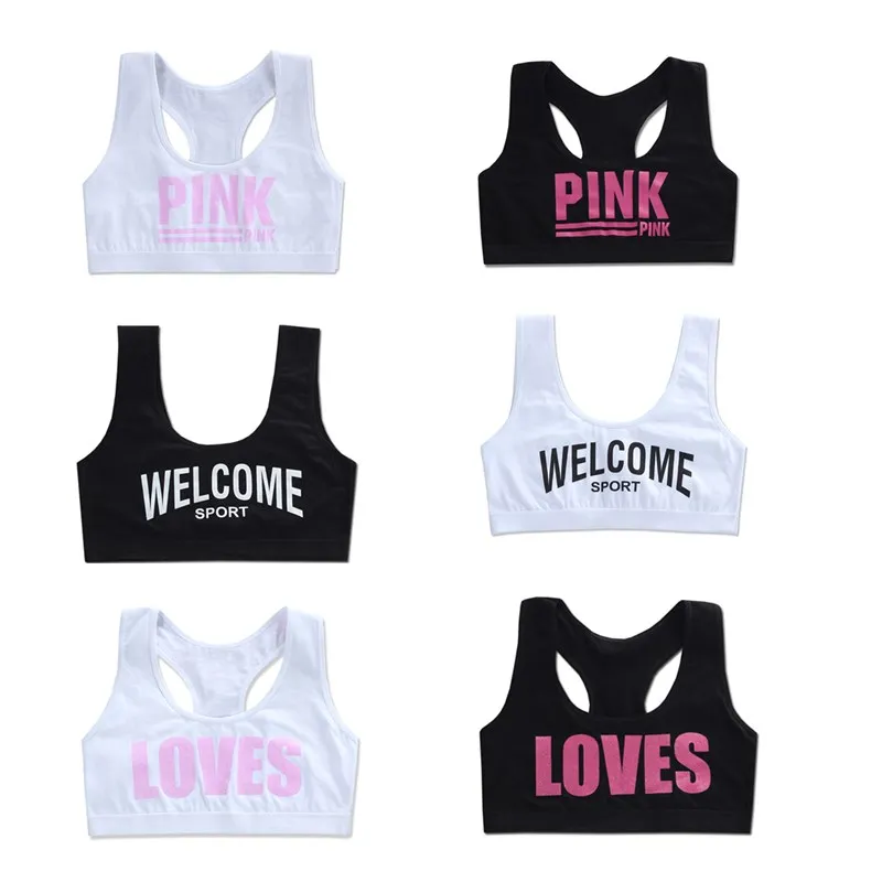 

5pc/lot Teen Girl Sports Top Camisole Underwear Tanks Young Puberty Training Bra For 8-14years
