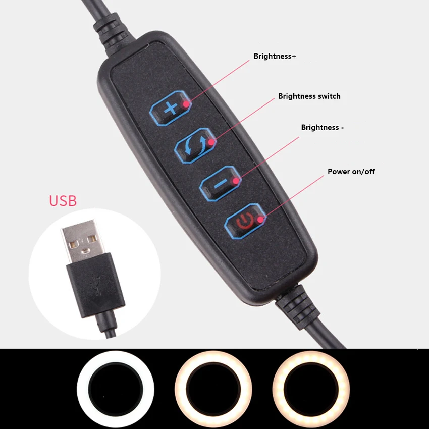 Настольная светодиодная кольцевая лампа-держатель для iPhone Huawei Xiaomi мобильный