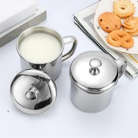 1pcs 304 stainless steel metal mug 250ml coffee beer milk tea gargle water cups reusable outdoor travel camping mugs with lid