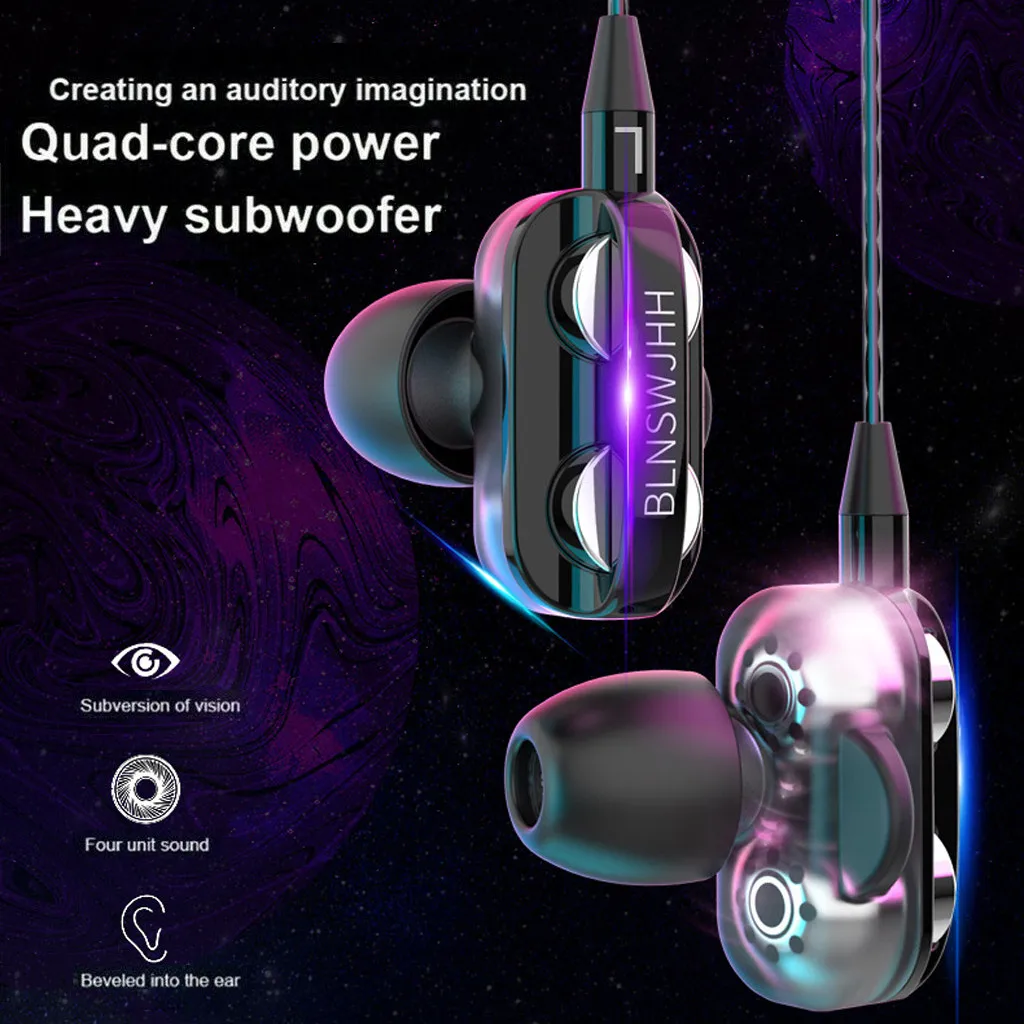 

High Quality Wired Earphones 3.5mm Super Bass In ear HIFI Stereo Earphone Earbuds Headphone Headset With Mic For Mobile Phones