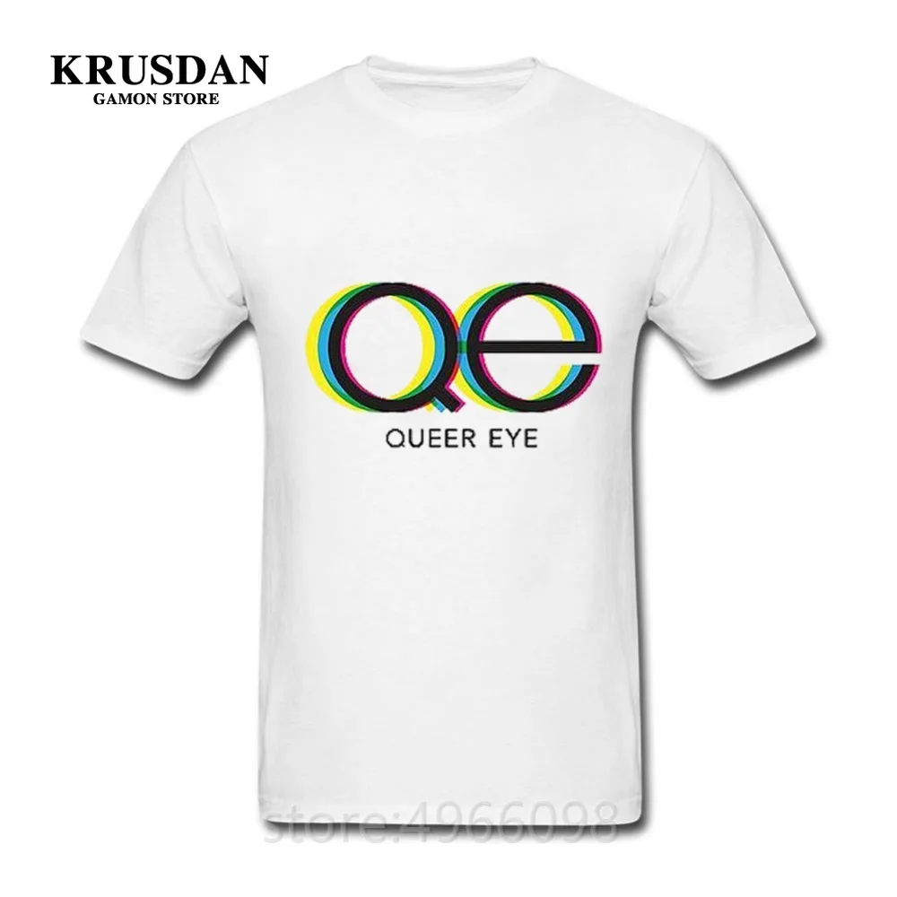 2019 Мужская футболка для мужчин s Slim Fit Queer eye логотип футболки с коротким рукавом