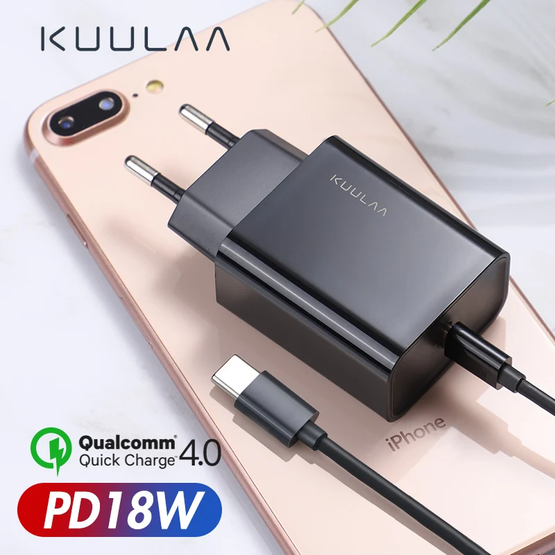 KUULAA PD зарядное устройство 18 Вт быстрый комплект зарядного устройства USB быстрая