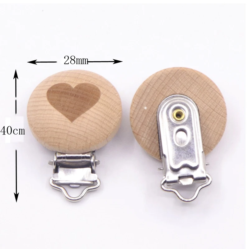 Clip para chupete de madera con dibujos animados, accesorios para lactancia, cadenas para chupete de beb&eacute;, 5 uds.-3