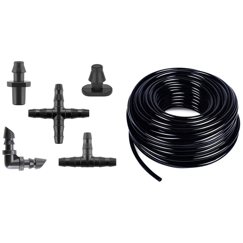 

1 Pcs 30M 1/4 Inch Blank Distribution Pipe & 250Pcs Barbed Connector Irrigation Accessory Kit