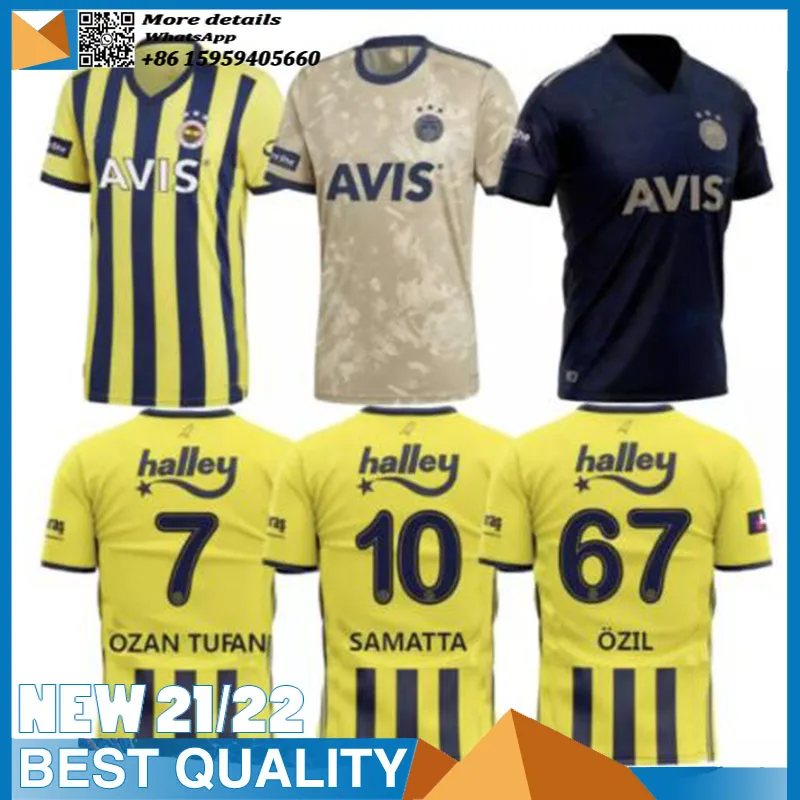 

21 22 Fenerbahce soccer jerseys 2021 2022 CAMISETAS DE FÚTBOL home Mesut Özil Ozan Tufan Perotti Samatta Camiseta football shirt