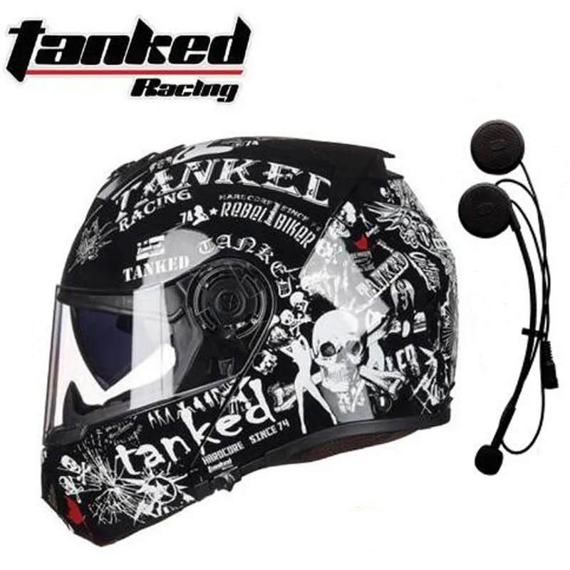 Double Lens Tanked Racing Full Cover Flip Up Motorcycle Helmet T270 with Bluetooth-compatible Men Motorbike Moto Casque | Автомобили и