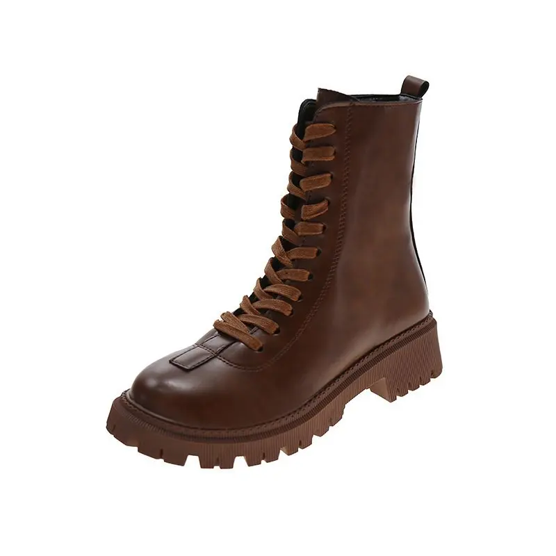 

Женские ботильоны на платформе GUFASA, удобные повседневные короткие ботинки на плоской подошве, с круглым носком