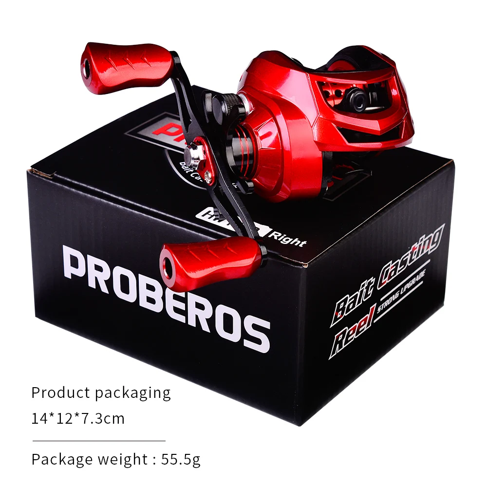 

PROBEROS Baitcasting Reel 7.2:1 Gear Ratio Reel Freshwater Aluminum Spool 10 KG Max Drag Fishing Reel 12 Magnetic Brake System
