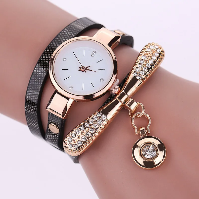 Fashion Casual Women Watches Bracelet Watch Women Relogio Leather Rhinestone Analog Quartz Wrist Watch Clock Female Montre