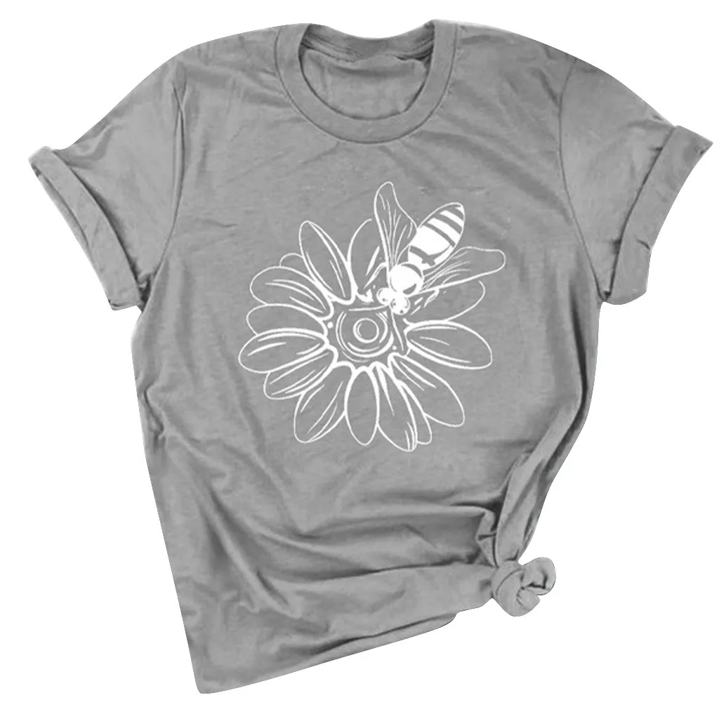 

Bee on Flower T-Shirt Funny 100% Cotton Graphic Women Tumblr Aesthetic Street Style Grunge Fashion Casual Unisex Tshirt Top Tee