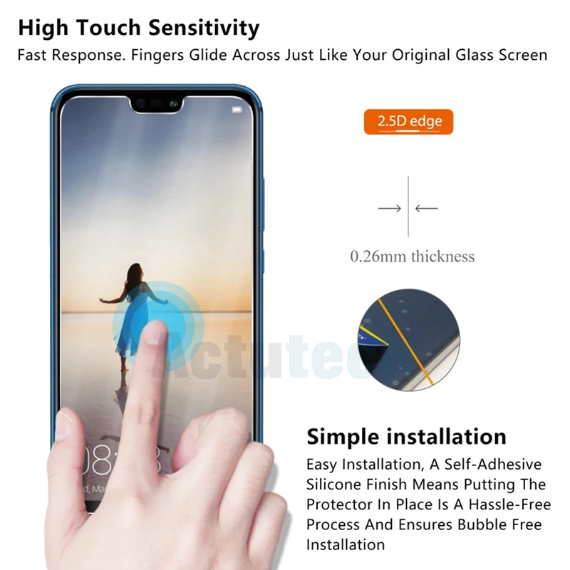 Закаленное стекло для huawei P20 Lite, Защитное стекло для экрана телефона P9 P8 P10 Lite, Защитная пленка для huawei P20 Pro