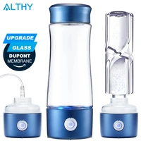 althy 5th generation hydrogen water generator bottle glass cup dupont spepem dual chamber h2 maker lonizer electrolysis