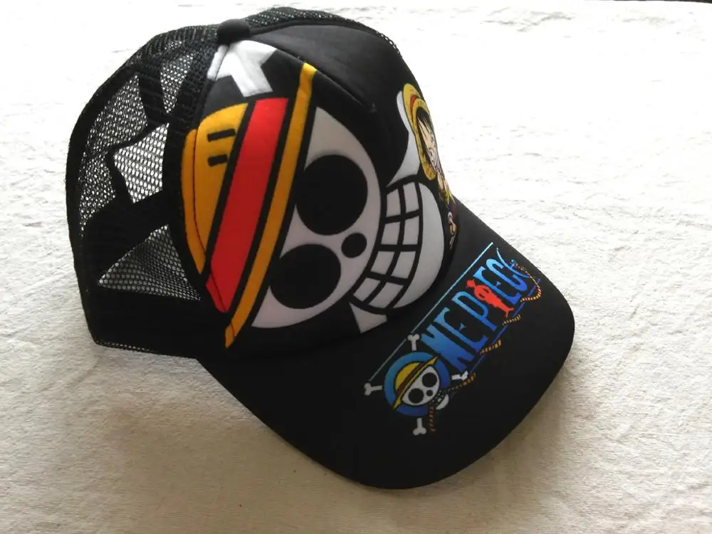 Цельная бейсболка с аниме хлопковая летняя сетчатая Кепка для мальчиков или